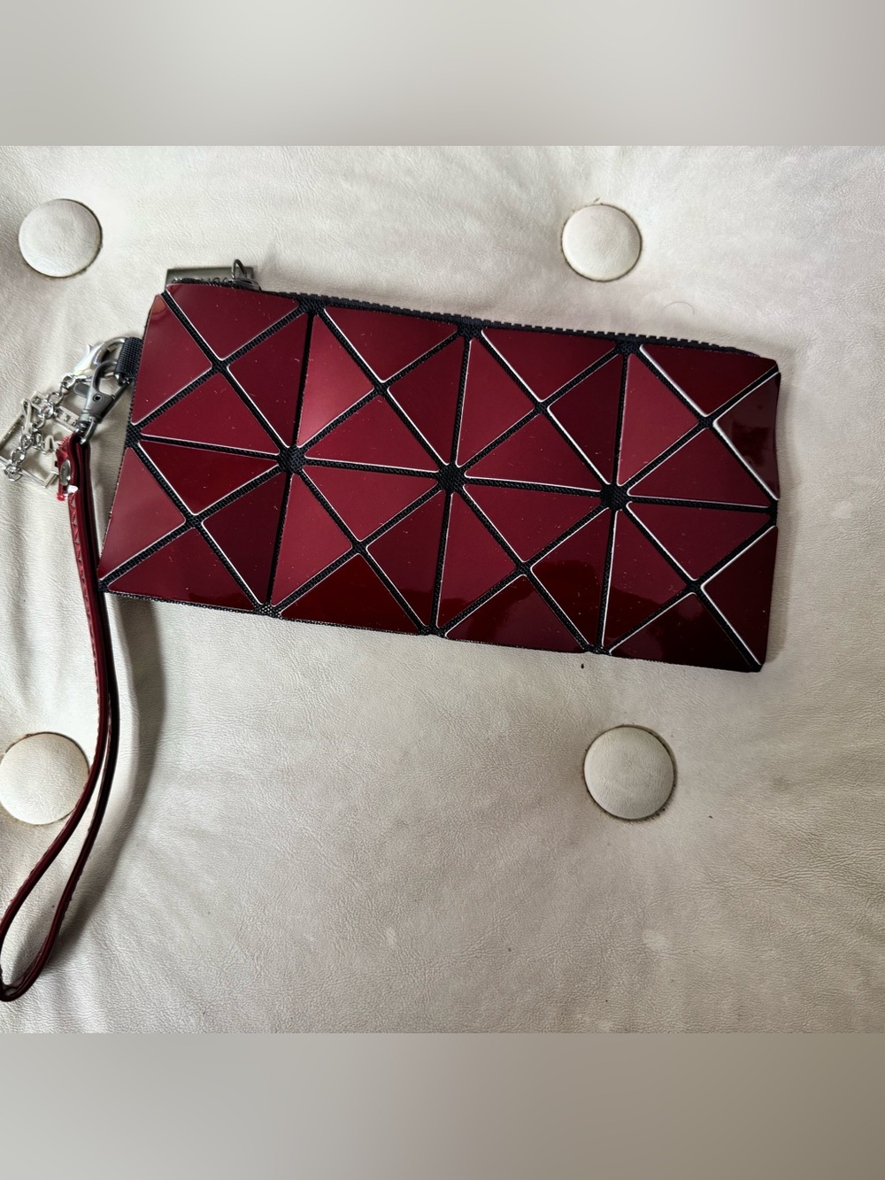 Jun5 Geometric Panel Wristlet Clutch - Deep Burgundy